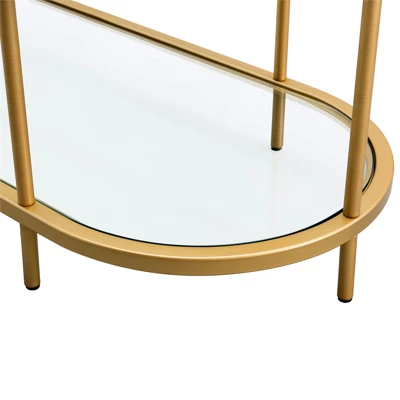 Brass Finish Oval TV Stand - Henn&Hart 9 Brass Finish Oval TV Stand - Henn&Hart - Image 7