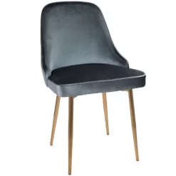 Set Of 2 Marcl Contemporary Dining Chair Gold/Blue - LumiSource