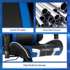 Costway X-Shaped Gaming Desk & Racing Style Massage Chair Set Home Office Black+White/Blue/Grey/Red -Luxe Living Interiors Shop GUEST 0186d6c8 7302 4cbc baf6 395b1b406ae1