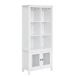 Bar Cabinet Bookshelf With Glass Doors Mahogany - Jill Zarin -Luxe Living Interiors Shop GUEST 0199644c 83dc 4567 b18a 5004cc4cd877