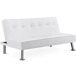 Yaheetech Faux Leather Adjustable Convertible Sofa Bed Couch Futon For Living Room -Luxe Living Interiors Shop GUEST 029d2547 f183 4bc5 82e3 f267e4505966