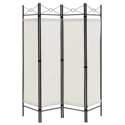 Costway 6 FT 4-Panel Folding Room Divider Freestanding Privacy Screen Steel Frame BrownBlackWhite -Luxe Living Interiors Shop GUEST 0335c511 9f04 45b6 9b9a c666acb64a5b