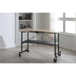 Portable Workbench /Craft Desk/ Folding Utility Table Steel Gray - Room & Joy