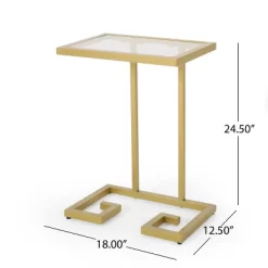 Hickson Modern Glam C Shaped End Table Gold - Christopher Knight Home 19 Hickson Modern Glam C Shaped End Table Gold - Christopher Knight Home -Luxe Living Interiors Shop GUEST 04709f59 592d 4a05 8525 65f54fbdc4b7