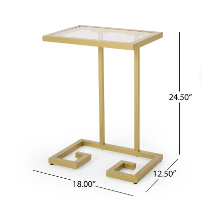 Hickson Modern Glam C Shaped End Table Gold - Christopher Knight Home 11 Hickson Modern Glam C Shaped End Table Gold - Christopher Knight Home - Image 9