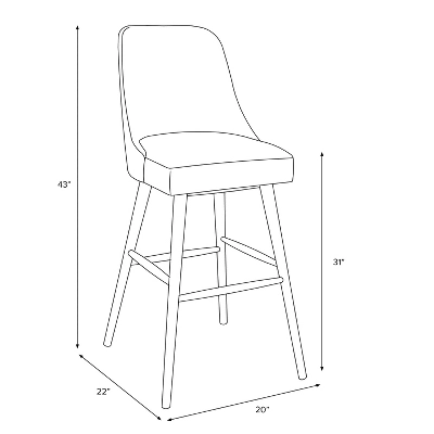 Sherrie Rounded Back Bartstool In Pattern - Skyline Furniture 8 Sherrie Rounded Back Bartstool In Pattern - Skyline Furniture - Image 6