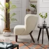 Modern Accent Chair Lambskin Wingback Tufted Side Chair With Solid Wood Legs-ModernLuxe -Luxe Living Interiors Shop GUEST 05624362 7684 48f3 b588 a925cf3ce472