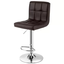 Tangkula Height Adjustable Swivel Bar Stool PU Leather Bistro Pub Chair W/Backrest -Luxe Living Interiors Shop GUEST 05942230 b495 4a73 85a5 c0ea8aafda19