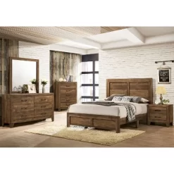 3pc Queen Quail Bedroom Set With 2 Nightstands Rustic Light Walnut - HOMES: Inside + Out 12 3pc Queen Quail Bedroom Set With 2 Nightstands Rustic Light Walnut - HOMES: Inside + Out -Luxe Living Interiors Shop GUEST 05d945ef 731b 4ec1 82f6 97264967ab45
