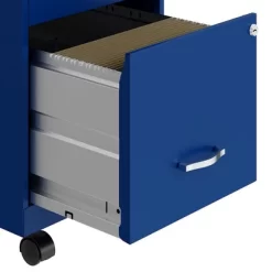 Space Solutions 18 Inch Wide Metal Mobile Organizer File Cabinet For Office Supplies And Hanging File Folders With 2 File Drawers, Blue -Luxe Living Interiors Shop GUEST 06bf014f 2737 4551 889a 87a9131ca4db