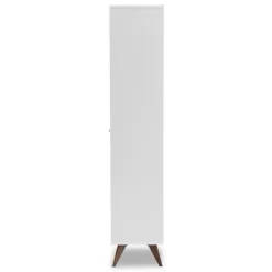 Baxton Studio Serafino And Walnut Finished Wood Wine Cabinet White/Brown - BaxtonStudio -Luxe Living Interiors Shop GUEST 072c2365 c709 4047 a96e e5f0e7fa951d