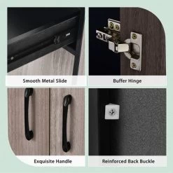 Costway 4-Door 71'' Kitchen Buffet Pantry Storage Cabinet W/Hutch Adjustable Shelf WhiteBlack -Luxe Living Interiors Shop GUEST 084479f2 996a 4e83 a25e 0e5335e3ad40