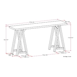 Hawkins Solid Wood Console Sofa Table - Wyndenhall -Luxe Living Interiors Shop GUEST 09552679 43b8 44cd 8137 7810bf6705a2