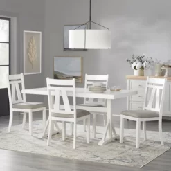 5pc Miller Rectangular Dining Set White - Lifestorey