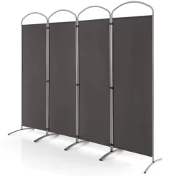 Costway 4 Panels Folding Room Divider 6 Ft Tall Fabric Privacy Screen Black/Brown/Grey/White -Luxe Living Interiors Shop GUEST 09809a96 c51f 4d77 83dc 2b59e031d4dd