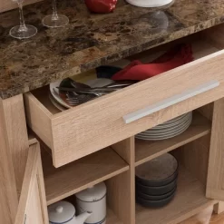 FC Design Two-Toned Kitchen Baker's Rack Utility Storage Cabinet With Drawer And Faux Marble Top In Weathered White Finish 5 FC Design Two-Toned Kitchen Baker's Rack Utility Storage Cabinet With Drawer And Faux Marble Top In Weathered White Finish -Luxe Living Interiors Shop GUEST 0a6f62d0 d820 4525 966f 9fe2366d8ff5