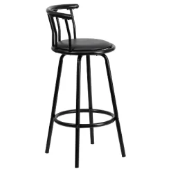 Emma And Oliver Crown Back Black Metal Barstool With Black Vinyl Swivel Seat -Luxe Living Interiors Shop GUEST 0b3eb3c4 bdeb 4d6c 94a1 2203f802878a