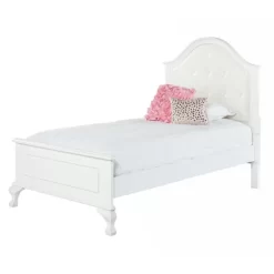 Isabella Youth Bed With Faux Leather Headboard Twin White - Picket House Furnishings