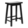 PJ Wood Classic Saddle-Seat 24'' Tall Kitchen Counter Stool For Homes, Dining Spaces, And Bars With Backless Seat, 4 Square Legs, Black (5 Pack) -Luxe Living Interiors Shop GUEST 0cb85c1f 1d68 402f 9396 0a584499b7e0