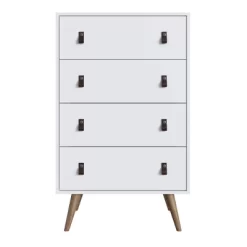 Amber Tall 4 Drawer Dresser With Faux Leather Handles - Manhattan Comfort -Luxe Living Interiors Shop GUEST 0eb11536 5920 4038 bdc6 a90c2dbec1ff