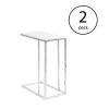Monarch Specialties Contemporary Accent Frosted Glass Side End Table (2 Pack)