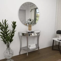 Set Of 2 Glam Fir Console Tables With Mirror White - Olivia & May -Luxe Living Interiors Shop GUEST 0f66ab9e e4ae 43ff a877 c92e014cf7fa