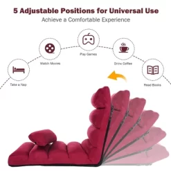 Costway Folding Lazy Sofa Chair Stylish Sofa Couch Bed Lounge Chair W/Pillow Burgundy 15 Costway Folding Lazy Sofa Chair Stylish Sofa Couch Bed Lounge Chair W/Pillow Burgundy -Luxe Living Interiors Shop GUEST 0f888571 94de 460b 8cc2 979fe789b6e6