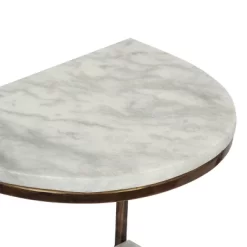 33.5" Bainville Modern Glam Handcrafted Marble Half Round Etagere Bookcase Natural White/Antique Brass - Christopher Knight Home 8 33.5" Bainville Modern Glam Handcrafted Marble Half Round Etagere Bookcase Natural White/Antique Brass - Christopher Knight Home -Luxe Living Interiors Shop GUEST 10103d2f 64de 4b65 abea 2c314955907d