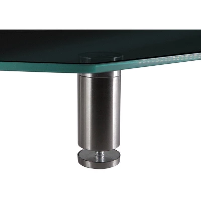 Monoprice Medium Multimedia Desktop Stand, Black Glass 25.6" X 11.0" - Stand & Riser, Desktop TV Stand, Dual Monitors W/ Height Adjustable Legs 5 Monoprice Medium Multimedia Desktop Stand, Black Glass 25.6" X 11.0" - Stand & Riser, Desktop TV Stand, Dual Monitors W/ Height Adjustable Legs - Image 3