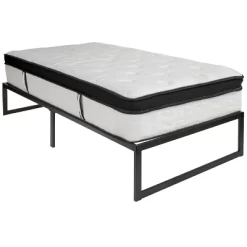 Flash Furniture 14 Inch Metal Platform Bed Frame With 12 Inch Memory Foam Pocket Spring Mattress In A Box (No Box Spring Required) -Luxe Living Interiors Shop GUEST 10835382 1f93 44fe 9664 200221486660