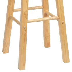 PJ Wood Classic Round Seat 29" Tall Kitchen Counter Stools For Homes, Dining Spaces, And Bars With Backless Seats & 4 Square Legs, Natural (Set Of 10) -Luxe Living Interiors Shop GUEST 10c56b5e 1774 4e5c 9fa4 a95855f181a6