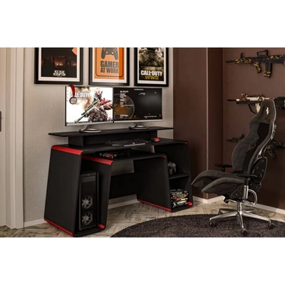 San Diego Gaming Desk Red And Black - Polifurniture 6 San Diego Gaming Desk Red And Black - Polifurniture - Image 4