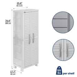 Large Storage Cabinet Light Gray - Inval