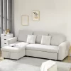 HOMCOM Sectional Sleeper Sofa, Linen Fabric L Shaped Couch With Pull Out Bed, Reversible Storage Chaise For Living Room, Apartment, 3-seat, Beige -Luxe Living Interiors Shop GUEST 11fb1172 bffd 4972 a6ca dfb95a97d609