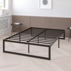 Flash Furniture 14 Inch Metal Platform Bed Frame With 12 Inch Memory Foam Pocket Spring Mattress In A Box (No Box Spring Required)