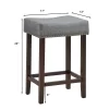 Costway Set Of 2 Nailhead Saddle Bar Stools 24'' Height W/ Fabric Seat & Wood Legs BeigeGray -Luxe Living Interiors Shop GUEST 12a081b3 fe1a 4d3a bd7e dac5b9c6c314