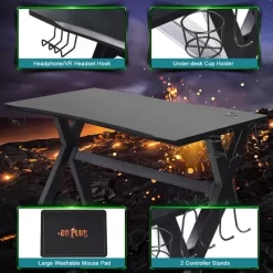 Costway X-Shaped Gaming Desk & Racing Style Massage Chair Set Home Office Black+White/Blue/Grey/Red -Luxe Living Interiors Shop GUEST 12be490d e557 49fe b73f 8b51e6bc7ea9