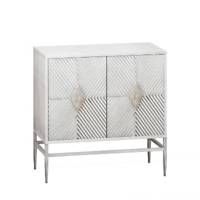 Cierra 31.50" W Modern 2 Diamond Doors Wooden Cabinet With Featuring Two-Tier Storage-Maison Boucle 3 Cierra 31.50" W Modern 2 Diamond Doors Wooden Cabinet With Featuring Two-Tier Storage-Maison Boucle