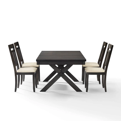 Hayden 5pc Extendable Dining Set With 4 Slat Back Chairs Slate - Crosley 9 Hayden 5pc Extendable Dining Set With 4 Slat Back Chairs Slate - Crosley - Image 7
