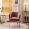 Modern Shell Shape Armchair Accent Chair With Gold Legs-ModernLuxe -Luxe Living Interiors Shop GUEST 14564269 af92 4e96 8831 88f3a8e22fdb