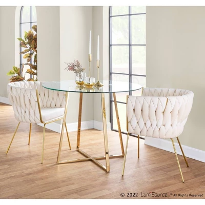 Braided Renee Velvet/Metal Accent Chair - LumiSource 10 Braided Renee Velvet/Metal Accent Chair - LumiSource - Image 8