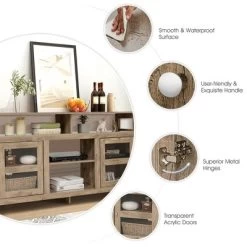 Costway 58'' TV Stand Entertainment Console Center W/ 2 Cabinets Up To 65'' GreyBlackWalnut -Luxe Living Interiors Shop GUEST 159ab1da 586b 45c8 a059 0bb13b6ee086