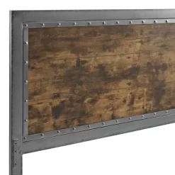 Queen Urban Industrial Wood And Metal Panel Headboard Brown - Saracina Home -Luxe Living Interiors Shop GUEST 15fdc5a6 0c50 440c 980e 87969cf244c8