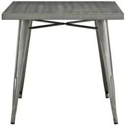 Alacrity Square Metal Dining Table Gunmetal - Modway