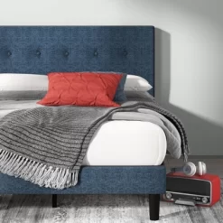Omkaram Upholstered Platform Bed Frame Blue - Zinus -Luxe Living Interiors Shop GUEST 16072090 13ce 49ce babe 69e5f34c01bc