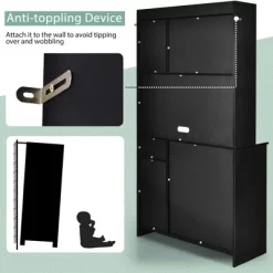 Costway 4-Door 71'' Kitchen Buffet Pantry Storage Cabinet W/Hutch Adjustable Shelf WhiteBlack -Luxe Living Interiors Shop GUEST 168635f3 1b31 4dc1 979d 6d093d599448