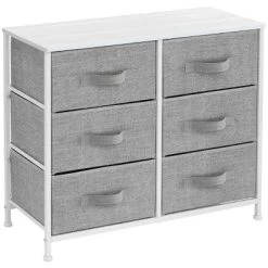 Sorbus Drawer Fabric Dresser For Bedroom And More White/Gray