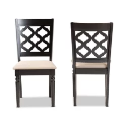 2pc Ramiro Fabric And Wood Dining Chairs Set - Baxton Studio