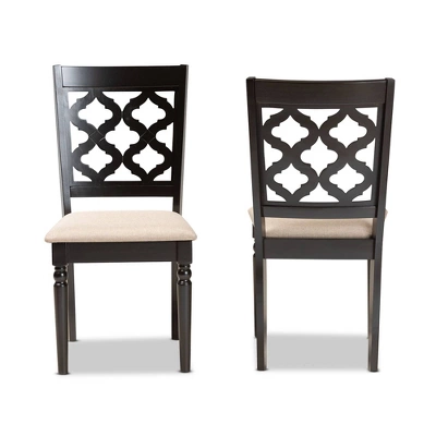 2pc Ramiro Fabric And Wood Dining Chairs Set - Baxton Studio 3 2pc Ramiro Fabric And Wood Dining Chairs Set - Baxton Studio