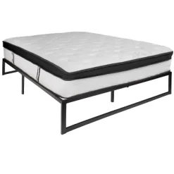 Flash Furniture 14 Inch Metal Platform Bed Frame With 12 Inch Memory Foam Pocket Spring Mattress In A Box (No Box Spring Required) -Luxe Living Interiors Shop GUEST 17a803da 59b3 4427 ae01 9ea0a47812f8